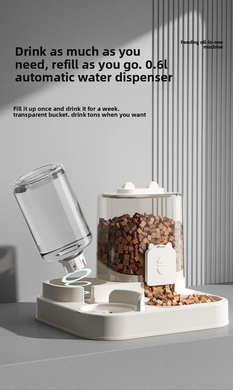 Automatic Pet Feeder and Water Dispenser for Cats and Dogs Dry Wet Separation 2-in-1 Sealed Large Capacity Food Water Bowl Set