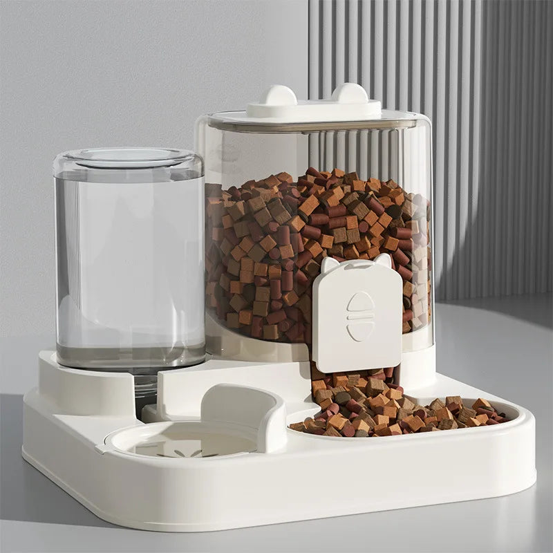 Automatic Pet Feeder and Water Dispenser for Cats and Dogs Dry Wet Separation 2-in-1 Sealed Large Capacity Food Water Bowl Set
