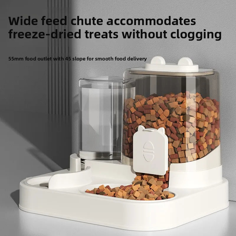Automatic Pet Feeder and Water Dispenser for Cats and Dogs Dry Wet Separation 2-in-1 Sealed Large Capacity Food Water Bowl Set