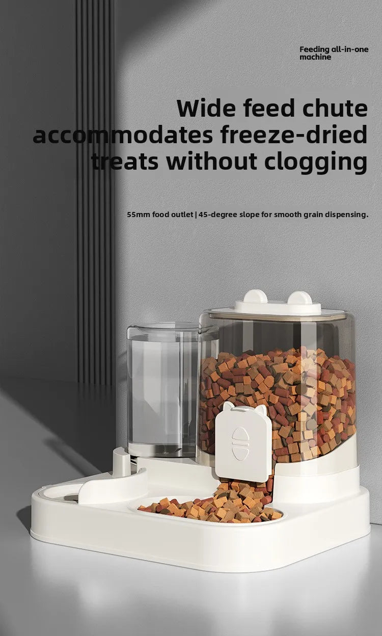Automatic Pet Feeder and Water Dispenser for Cats and Dogs Dry Wet Separation 2-in-1 Sealed Large Capacity Food Water Bowl Set